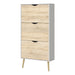 Oslo Shoe Cabinet 3 Drawers in White and Oak