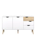 Oslo Sideboard Large 3 Drawers 2 Doors in White and Oak