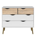Oslo Chest of 4 Drawers in White and Oak