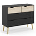Oslo Chest of 4 Drawers in Black and Oak