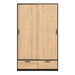 Line Wardrobe with 2 Doors 2 Drawers in Black and Jackson Hickory Oak
