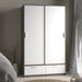 Line Wardrobe with 2 Doors 2 Drawers in White and Concrete