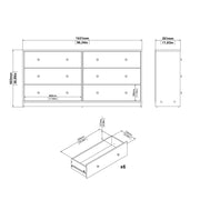 May Chest of 6 Drawers (3+3) in Jackson Hickory Oak