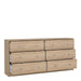 May Chest of 6 Drawers (3+3) in Jackson Hickory Oak