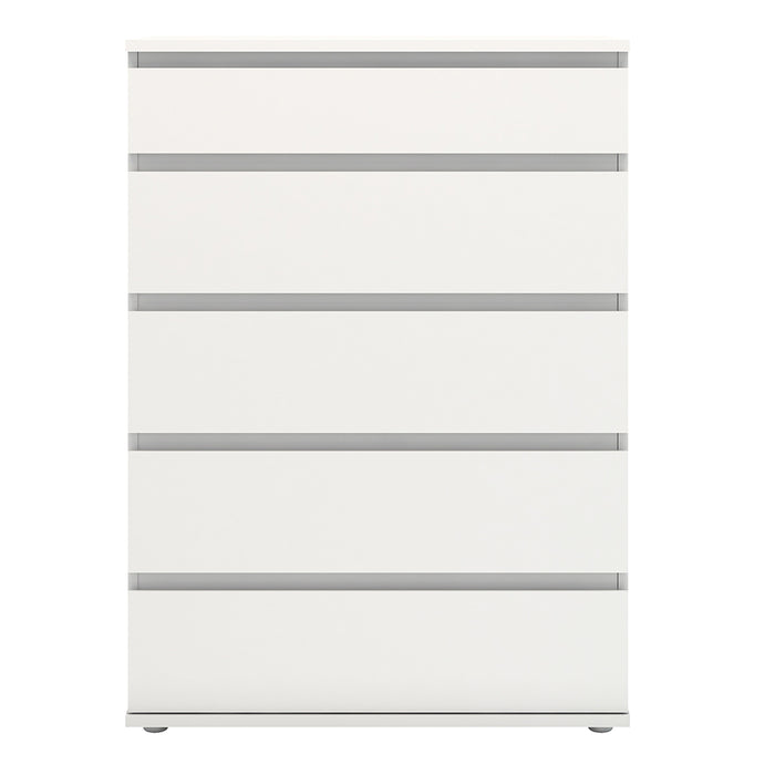 Nova Chest of 5 Drawers in White