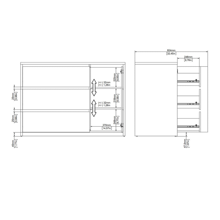 Next Sideboard with 1 door and 3 drawers White