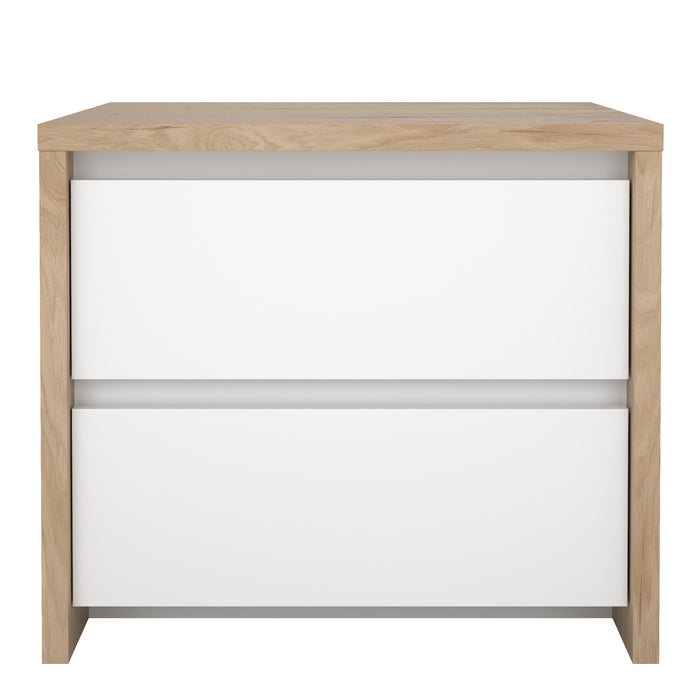 Next Nightstand 2 drawers Jackson Hickory White high gloss