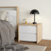 Next Nightstand 2 drawers Jackson Hickory White high gloss