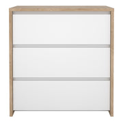 Next Chest 3 drawers Jackson Hickory White high gloss