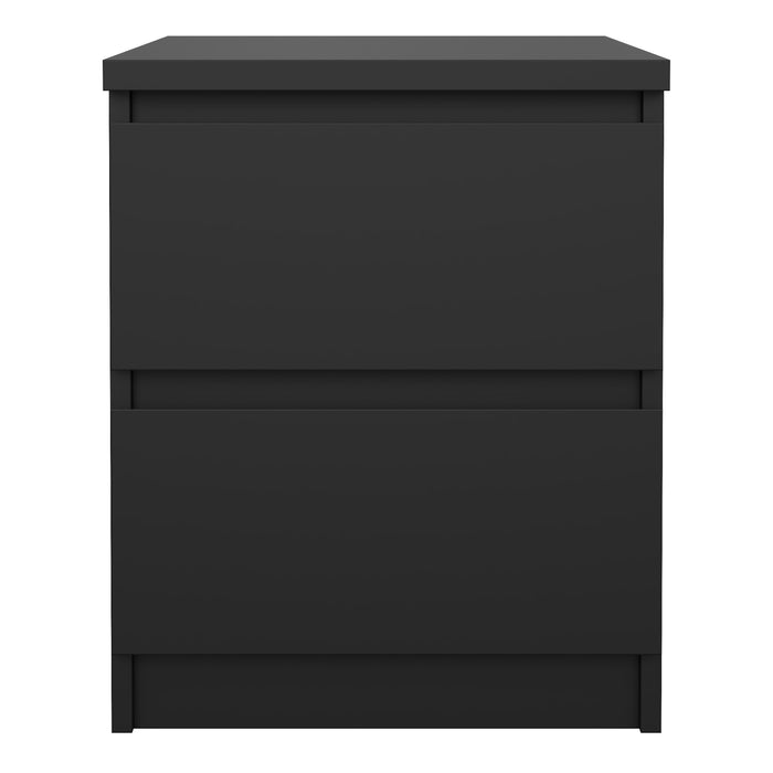 Naia Bedside 2 drawers in Matt Black