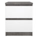Naia Bedside 2 drawers in Concrete/White high gloss