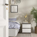 Naia Bedside 2 drawers in Concrete/White high gloss