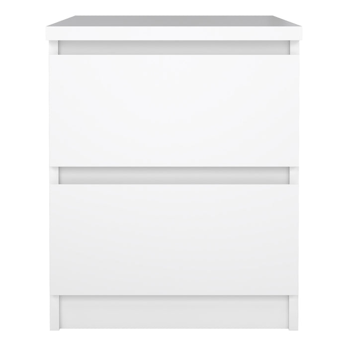 Naia Bedside 2 drawers in White high gloss