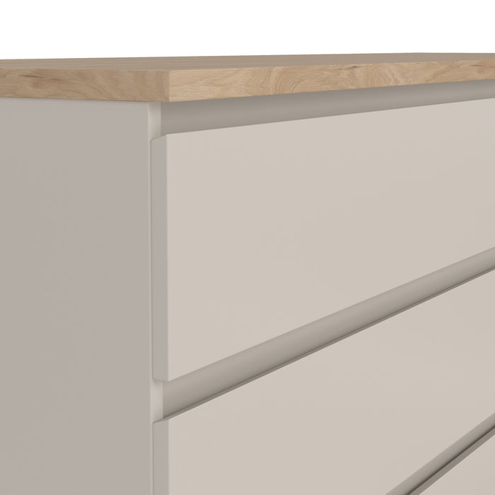 Naia Wide Chest of 6 Drawers (3+3) in Cashmere Jackson Hickory