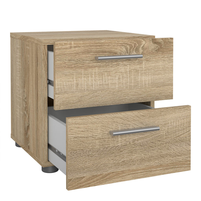 Pepe Bedside 2 Drawers in Oak