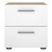 Pepe Bedside 2 Drawers in Oak with White High Gloss