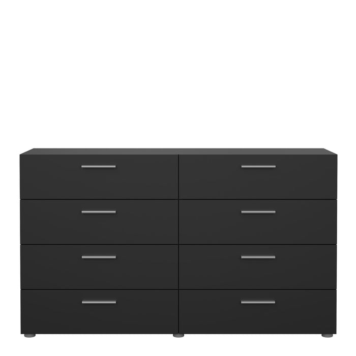 Pepe Wide Chest of 8 Drawers in Black