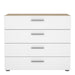 Pepe Chest of 4 Drawers in Oak with White High Gloss