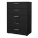 Pepe Chest of 5 Drawers in Black