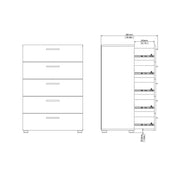 Pepe Chest of 5 Drawers in Black