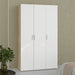 Pepe Wardrobe with 3 Doors in Oak with White High Gloss