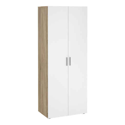 Pepe Wardrobe with 2 Doors in Oak with White High Gloss