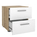 Pepe Package - Bedside 2 Drawers + Chest of 4 Drawers + Wardrobe with 2 Doors in Oak with White High Gloss