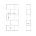 Maze Open Bookcase 4 Shelves in Concrete and White