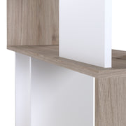Maze Open Bookcase 4 Shelves in Jackson Hickory Oak and White