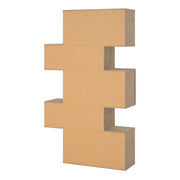 Maze Asymmetrical Bookcase with 3 Doors in Jackson Hickory and Black