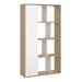Maze Bookcase with 1 Door in Jackson Hickory and White High Gloss