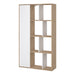 Maze Bookcase with 1 Door in Jackson Hickory and White High Gloss