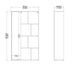 Maze Bookcase with 1 Door in Jackson Hickory and White High Gloss