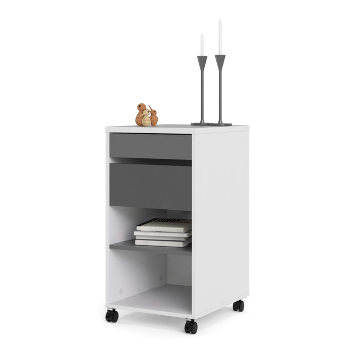 Function Plus Mobile File Cabinet 2 Drawers 1 Shelf