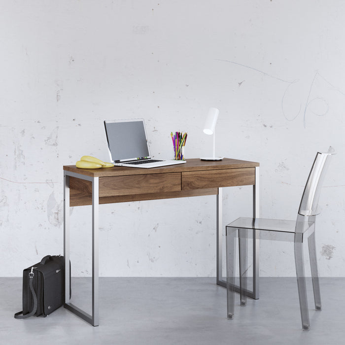 Function Plus Desk 2 Drawers in Walnut