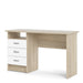 Function Plus Oak Desk 3 White Drawers 