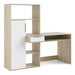 Function Plus Desk Multi Functional Desk with Drawer and 1 Door in White and Oak