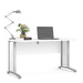 Prima Desk 150cm in White with Silver Grey Steel Legs