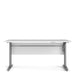 Prima Desk 150cm in White with Height Adjustable Legs with Electric Control in Silver Grey Steel