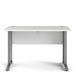 Prima Desk 120cm in White with Silver Grey Steel Legs