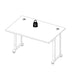 Prima Desk 120cm in Oak with Silver Grey Steel Legs