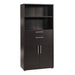 Prima Bookcase 2 Shelves with 2 Drawers and 2 Doors in Black Woodgrain