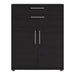 Prima Bookcase 1 Shelf With 2 Drawers 2 Doors In Black Woodgrain