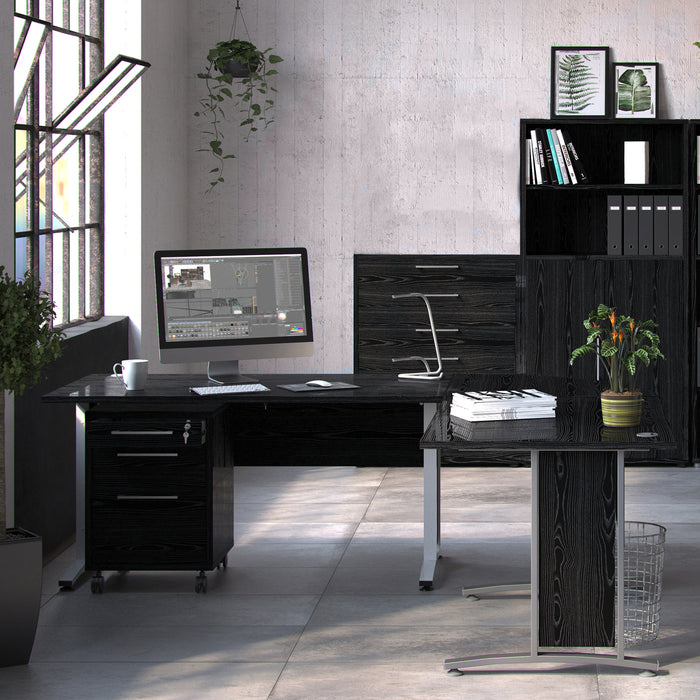 Prima Office Storage with 2 Drawers 2 File Drawers In Black Woodgrain
