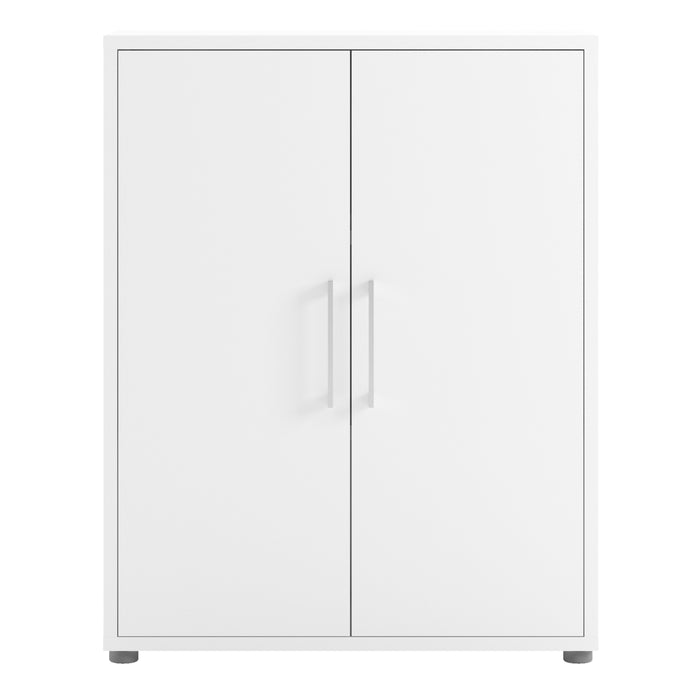 Prima Bookcase 2 Shelves with 2 Doors in White