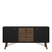 Ry Sideboard 2 Doors 2 Drawers in Matt Black Walnut