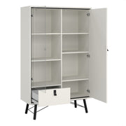 Ry China Cabinet 1 Door 1 Glass Door 1 Drawer in Matt White