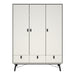 Ry Wardrobe 3 Doors 3 Drawers in Matt White