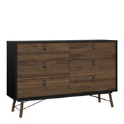 Ry Wide Double Chest of Drawers 6 Drawers