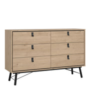 Ry Wide Double Chest of Drawers 6 Drawers in Jackson